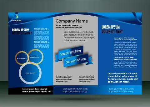 Blue vector brochure  Stock Illustration