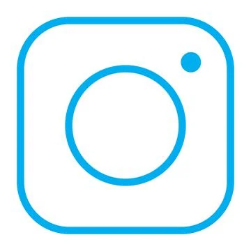 Blue vector camera icon isolated on white background Stock Illustration