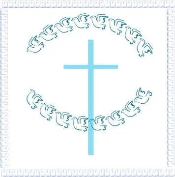 Blue vector card christian theme Stock Illustration