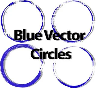Blue vector circles with text on a white background Stock Illustration