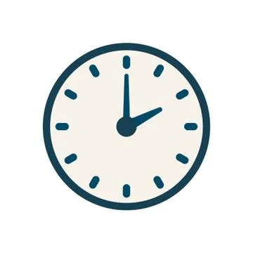 Blue vector clock icon, flat linear time sign Stock Illustration
