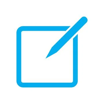 Blue vector compose email icon isolated on white background Stock Illustration