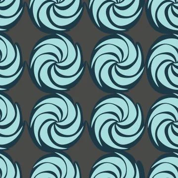 Blue Vector decorative continuous background using wavy lines, curves and cir Illustrazione stock
