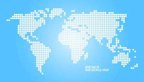 Blue vector dots world map. Stock Illustration