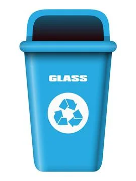 Blue vector dumpster for glass Stock Illustration