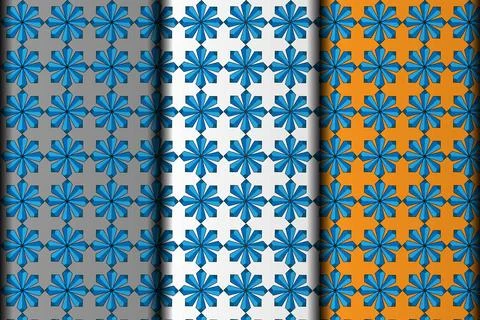 Blue vector eps flower design pattern. Stock Illustration