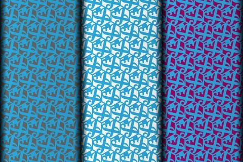 Blue vector eps seamless pattern design. Stock Illustration