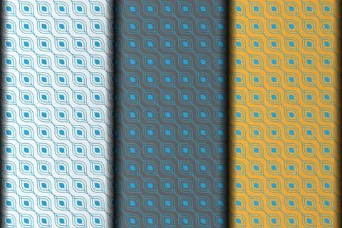 Blue vector eps seamless pattern design template. Stock Illustration