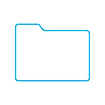 Blue vector folder line icon isolated on white background Stock Illustration