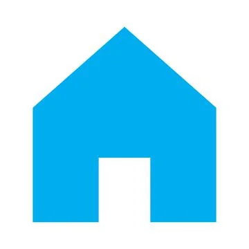 Blue vector home solid icon isolated on white background Stock Illustration