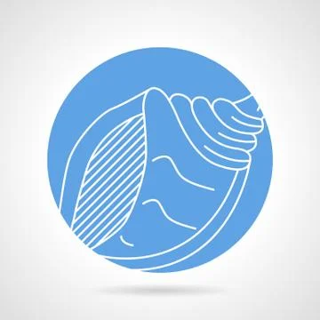 Blue vector icon for sea shell Illustrazione stock