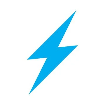 Blue vector lightning electric solid icon isolated on white background イラスト素材