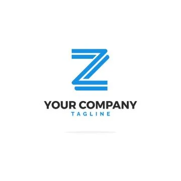 Blue Vector Logo Letter Z Lines Illustrazione stock