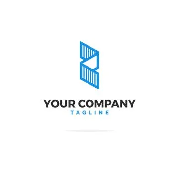 Blue Vector Logo Letter Z Ribbon Stock Illustration