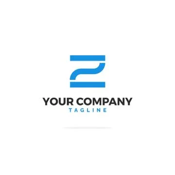 Blue Vector Logo Letter Z Modern Stock Illustration