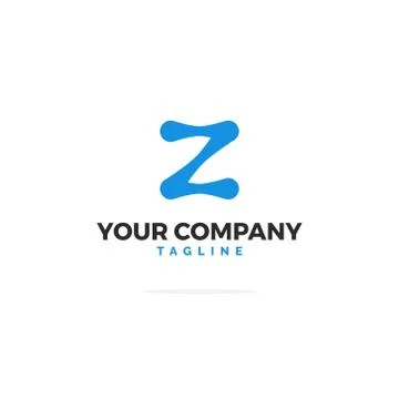 Blue Vector Logo Letter Z Tech Illustrazione stock