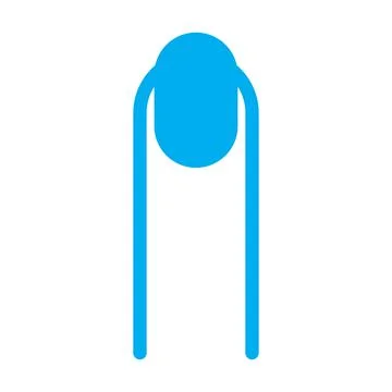 Blue vector long finger nail icon isolated on white background Stock Illustration