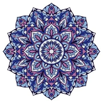 Blue vector mandala. Stock Illustration