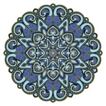 Blue vector mandala. Stock-Illustration