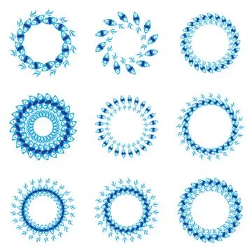 Blue Vector Mandala Illustrazione stock