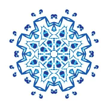 Blue Vector Mandala Illustrazione stock