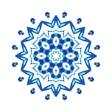 Blue Vector Mandala Illustrazione stock