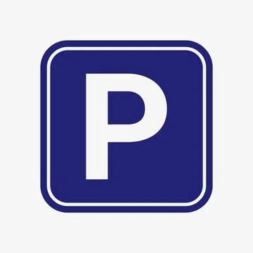 Blue vector parking sign on white background Stock Illustration