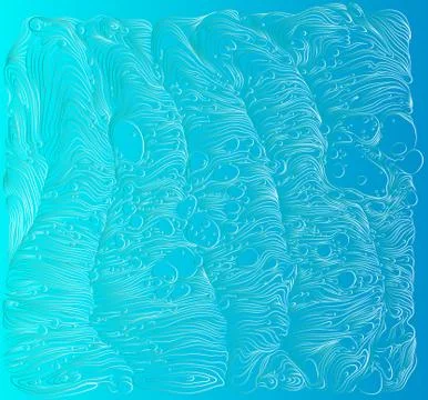 Blue vector pattern. Ocean background with abstract ornaments waves. Wave イラスト素材