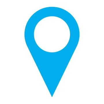 Blue vector point of location solid icon isolated on white background イラスト素材