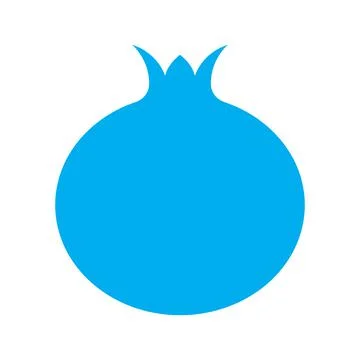 Blue vector Pomegranate fruit solid icon isolated on white background Illustrazione stock