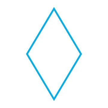 Blue vector rhombus line icon isolated on white background Stock Illustration