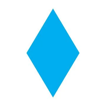 Blue vector rhombus solid icon isolated on white background Stockillustratie