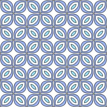 A blue Vector seamless pattern of black hand-drawn abstract shapes isolated o 스톡 일러스트
