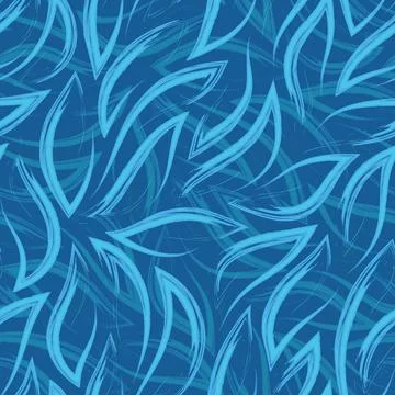 Blue vector seamless pattern of flowing corners and lines. Stock texture of Stock Illustration