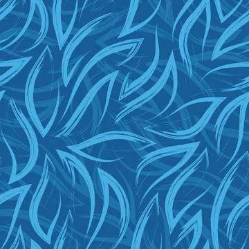 Blue vector seamless pattern of flowing corners and lines. Stock texture of Stock Illustration
