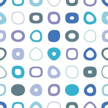 Blue vector seamless pattern with round shapes 스톡 일러스트