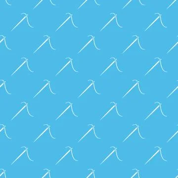 Blue vector sewing needle seamless pattern Stockillustratie