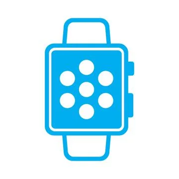 Blue vector smartwatch icon isolated on white background Stock Illustration