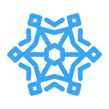 Blue Vector Snowflake icon for snow design and pattern. line Christmas elemen Stock Illustration