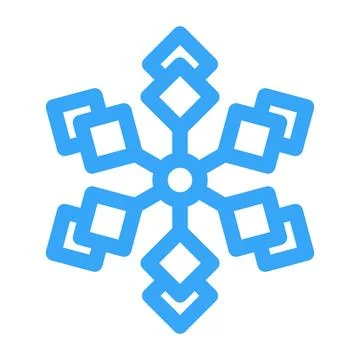 Blue Vector Snowflake icon for snow design and pattern. line Christmas elemen Illustrazione stock