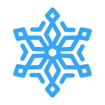 Blue Vector Snowflake icon for snow design and pattern. line Christmas elemen Stock Illustration