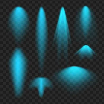 Blue Vector spotlight set. Light effect. vector Illustration Stock-Illustration