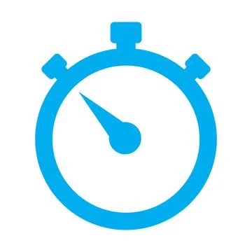 Blue vector stopwatch timer icon isolated on white background Stock Illustration