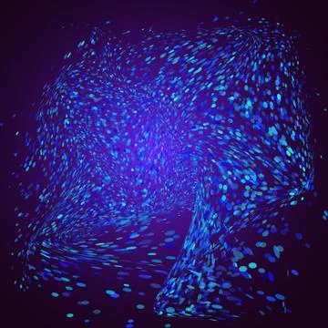 Blue vector swirl  dust on black background Stock Illustration