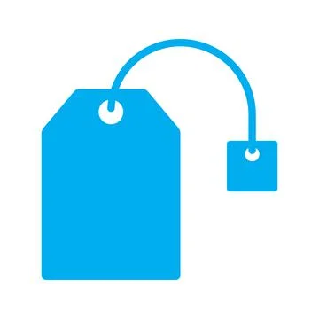 Blue vector teabag icon isolated on white background Stock Illustration