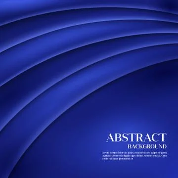 Blue vector Template Abstract background with curved lines Stock Illustration
