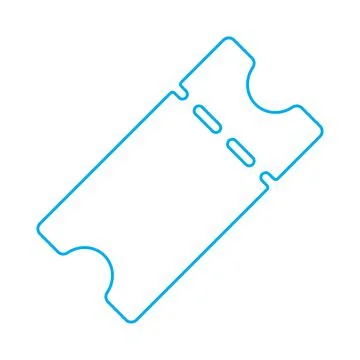 Blue vector ticket line icon isolated on white background Stock Illustration