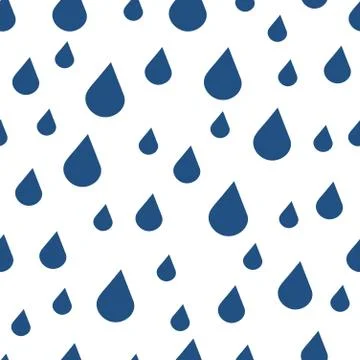 Blue vector water drops seamless pattern Stock Illustration