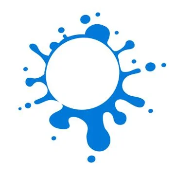 Blue vector water splash isolated over white イラスト素材