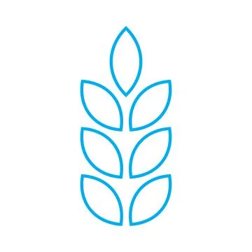 Blue vector wheat line icon isolated on white background Stock Illustration